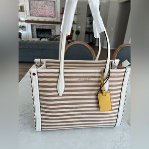 Kate Spade Market Striped Medium Tote Parchment Multi.